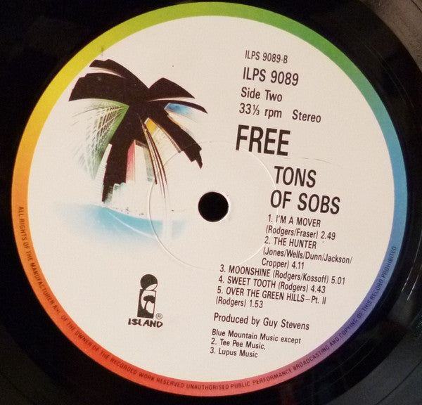 Free - Tons Of Sobs (Vinyl, LP, Album, Reissue, Stereo) Very Good Plus (VG+) / Very Good (VG)