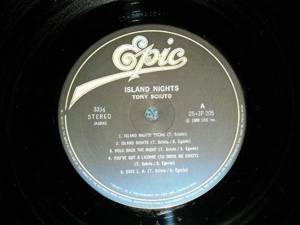 Tony Sciuto - Island Nights (Vinyl, LP, Album, Stereo) Very Good Plus (VG+) / Very Good Plus (VG+)
