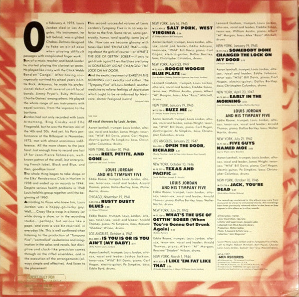 Louis Jordan - Greatest Hits Volume 2 (1941-1947) (Vinyl, LP, Compilation) Good Plus (G+) / Good Plus (G+)