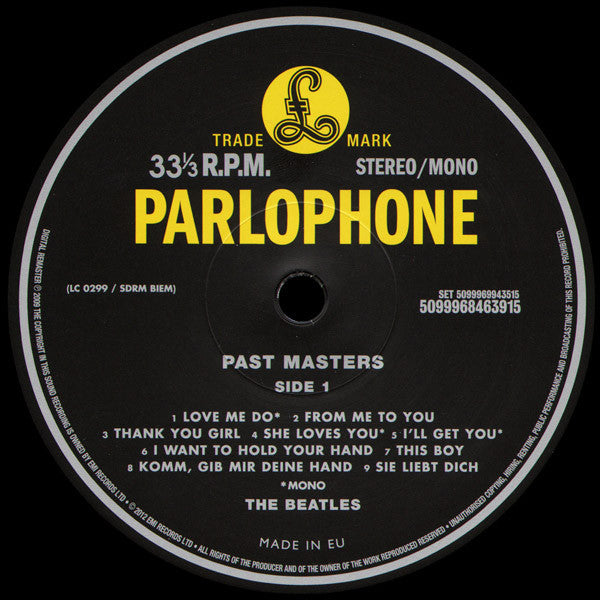 The Beatles - Past Masters (2xVinyl, LP, Compilation, Reissue, Remastered, Stereo, Mono) Near Mint (NM or M-) / Near Mint (NM or M-)