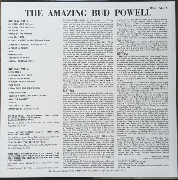 Bud Powell - The Amazing Bud Powell, Volume 2 (Vinyl, LP, Album, Limited Edition, Reissue, Remastered, Mono) Very Good Plus (VG+) / Near Mint (NM or M-)