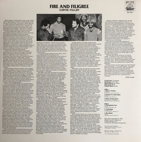 Curtis Fuller - Fire And Filigree (Vinyl, LP, Album) Very Good Plus (VG+) / Very Good Plus (VG+)