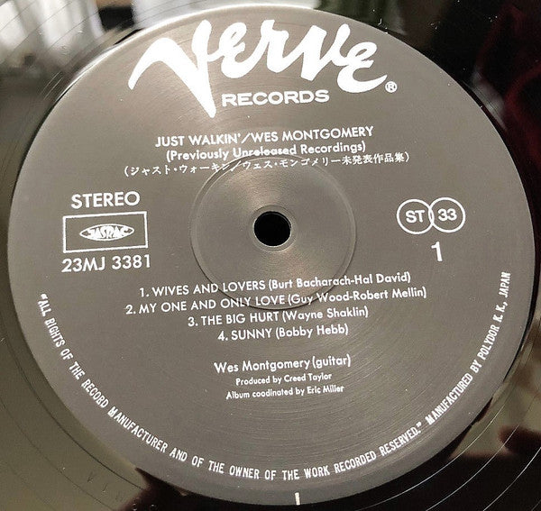 Wes Montgomery - Just Walkin' (Vinyl, LP, Album, Reissue, Stereo)