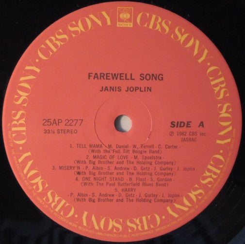 Janis Joplin - Farewell Song (Vinyl, LP, Album)