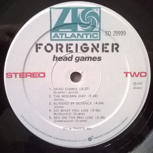 Foreigner - Head Games (Vinyl, LP, Album, Stereo) Very Good (VG) / Very Good (VG)