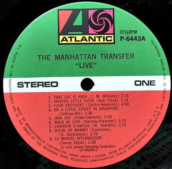 The Manhattan Transfer - Live (Vinyl, LP, Album, Reissue) Very Good Plus (VG+) / Very Good Plus (VG+)