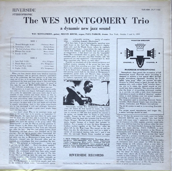The Wes Montgomery Trio - A Dynamic New Sound: Guitar/Organ/Drums (...