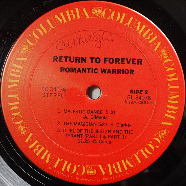 Return To Forever - Romantic Warrior (Vinyl, LP, Album) Good Plus (G+) / Very Good (VG)