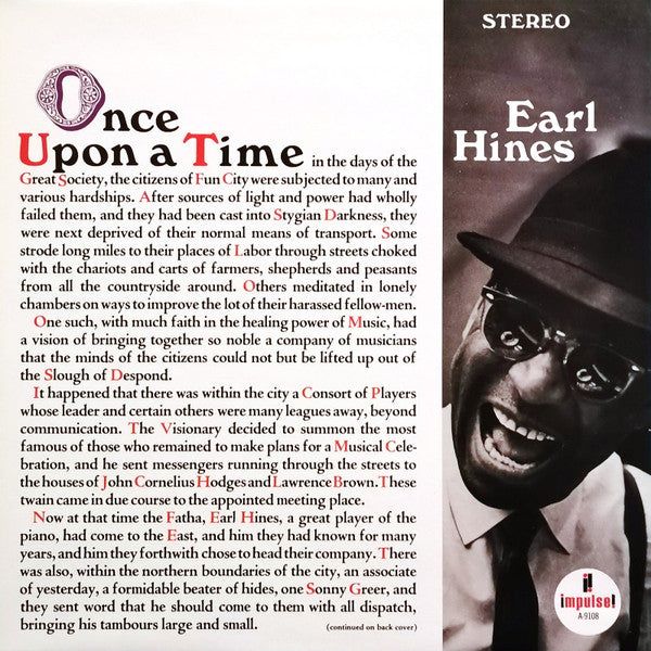 Earl Hines - Once Upon A Time (Vinyl, LP, Album, Reissue, Stereo) Very Good (VG) / Very Good Plus (VG+)