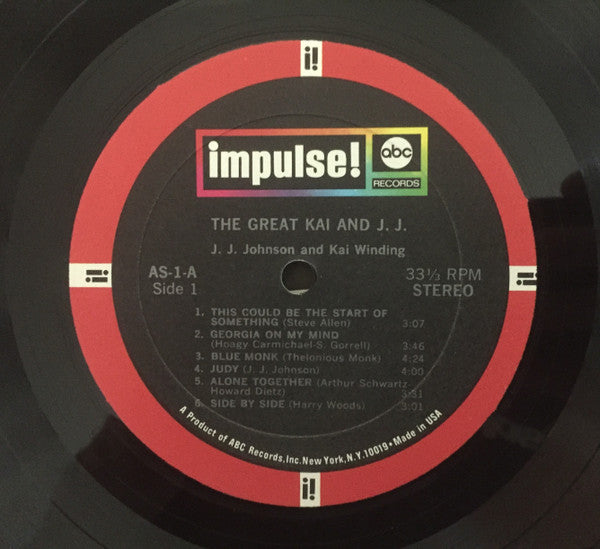 J.J. Johnson - The Great Kai & J. J. (Vinyl, LP, Album, Stereo) Very Good (VG) / Very Good Plus (VG+)