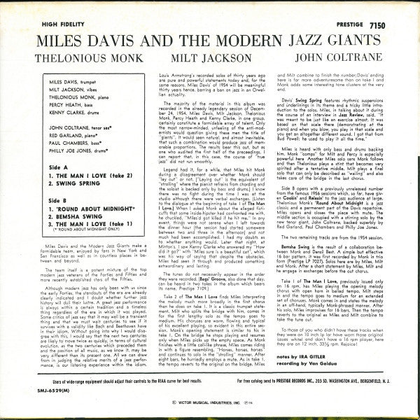 Miles Davis - Miles Davis And The Modern Jazz Giants (Vinyl, LP, Al...