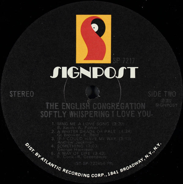 Congregation (2) - Softly Whispering I Love You (Vinyl, LP, Album, Stereo) Very Good (VG) / Very Good (VG)