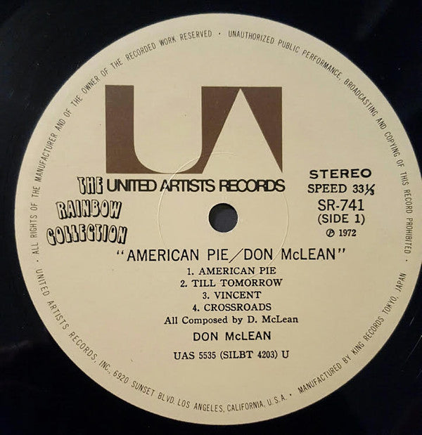 Don McLean - American Pie (Vinyl, LP, Album) Very Good Plus (VG+) / Very Good (VG)