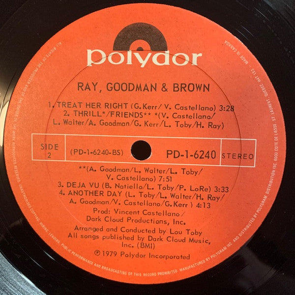 Ray, Goodman & Brown - Ray, Goodman & Brown (Vinyl, LP, Album) Good Plus (G+) / Good (G)