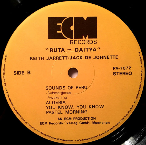 Keith Jarrett - Ruta And Daitya (Vinyl, LP, Album)