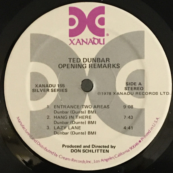 Ted Dunbar - Opening Remarks (Vinyl, LP, Album, Stereo) Good Plus (G+) / Good Plus (G+)