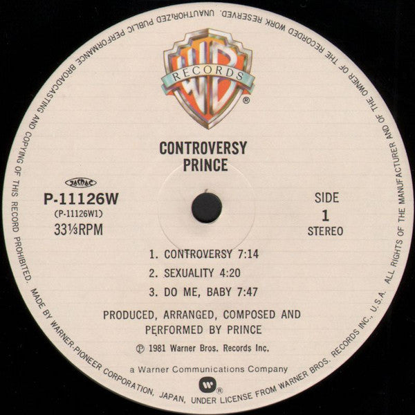 Prince - Controversy (Vinyl, LP, Album, Stereo) Very Good Plus (VG+) / Very Good Plus (VG+)