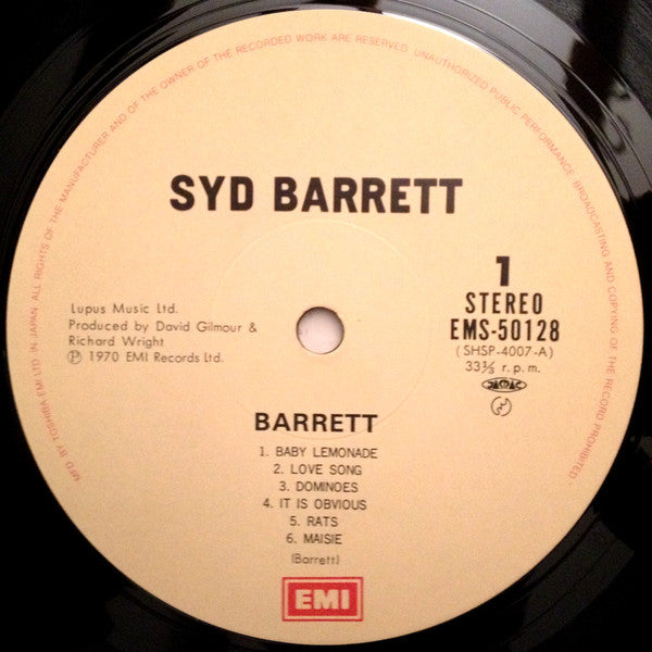 Syd Barrett - Barrett (Vinyl, LP, Album, Reissue) Very Good (VG) / Good Plus (G+)
