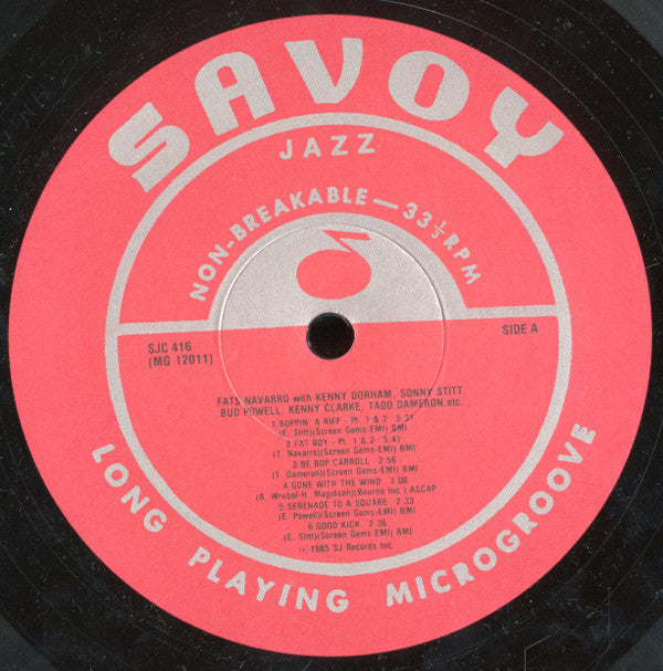 Fats Navarro - Fats Bud-Klook-Sonny-Kinney (Memorial Album Number One) (Vinyl, LP, Album, Reissue, Remastered, Mono) Very Good Plus (VG+) / Very Good Plus (VG+)