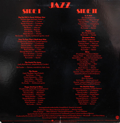 Ry Cooder - Jazz (Vinyl, LP, Album) Very Good (VG) / Very Good (VG)