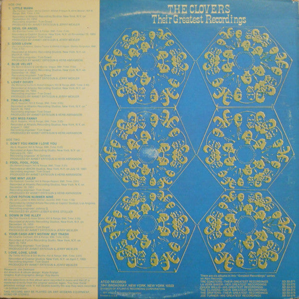 The Clovers - Their Greatest Recordings, The Early Years (Vinyl, LP, Compilation, Mono) Very Good (VG) / Good Plus (G+)