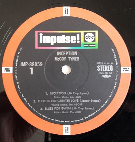 McCoy Tyner Trio - Inception (Vinyl, LP, Album, Reissue, Stereo) Very Good Plus (VG+) / Very Good Plus (VG+)