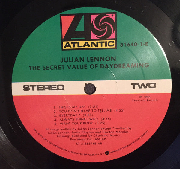 Julian Lennon - The Secret Value Of Daydreaming (Vinyl, LP, Album) Very Good (VG) / Very Good Plus (VG+)