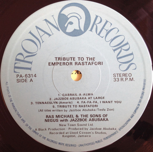Ras Michael & The Sons Of Negus - Tribute To The Emperor Rastafori (Vinyl, LP, Album, Stereo) Near Mint (NM or M-) / Very Good Plus (VG+)