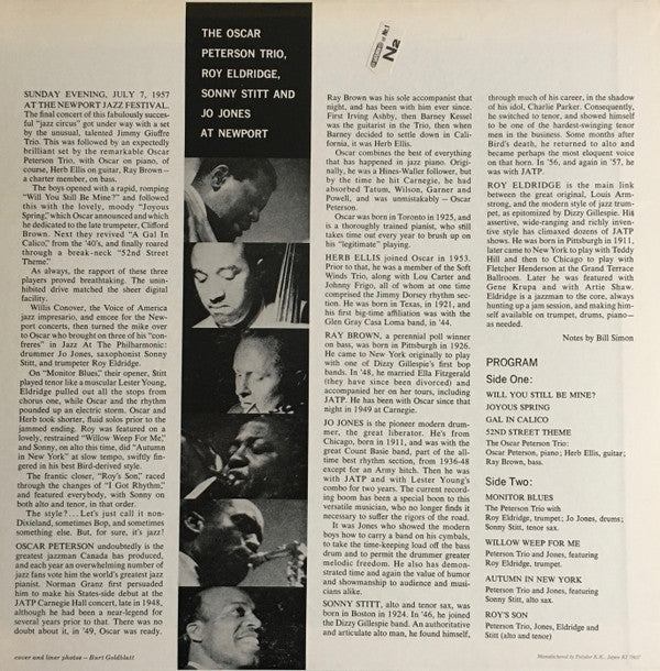 The Oscar Peterson Trio - At Newport (Vinyl, LP, Album, Reissue, Mono) Very Good Plus (VG+) / Very Good Plus (VG+)