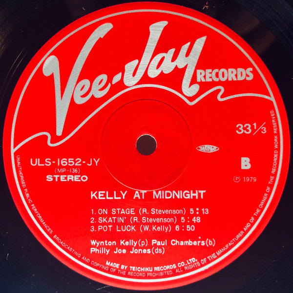Wynton Kelly - Kelly At Midnite (Vinyl, LP, Album, Reissue, Stereo) Very Good Plus (VG+) / Very Good (VG)