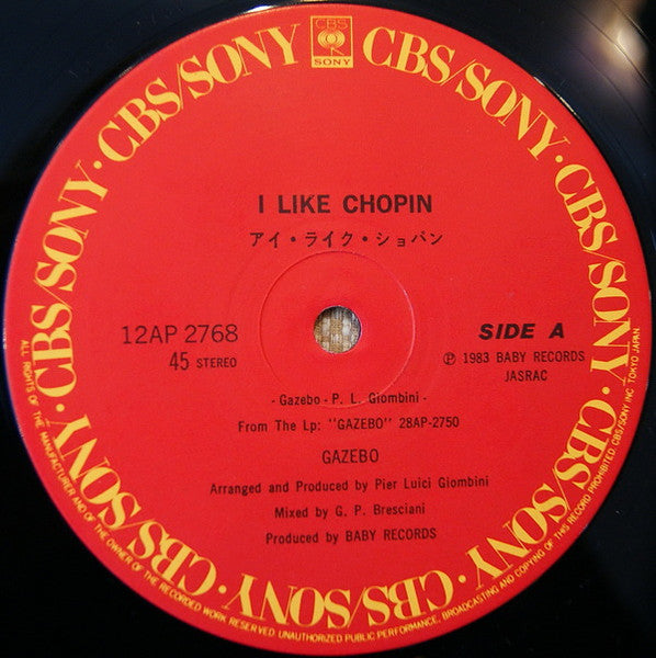 Gazebo - I Like Chopin (Vinyl, 12", 45 RPM) Near Mint (NM or M-) / Near Mint (NM or M-)