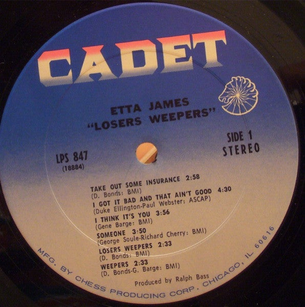 Etta James - Losers Weepers (Vinyl, LP, Album, Stereo) Very Good Plus (VG+) / Good (G)