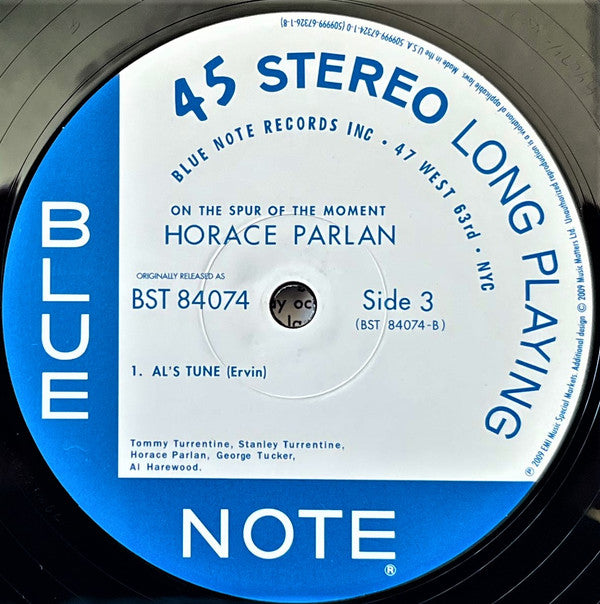 Horace Parlan - On The Spur Of The Moment (2xVinyl, LP, 45 RPM, Album, Limited Edition, Numbered, Reissue, Stereo) Very Good Plus (VG+) / Near Mint (NM or M-)