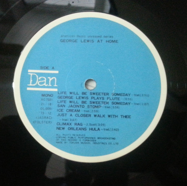 George Lewis (2) - At Home (Vinyl, LP, Compilation, Mono) Very Good Plus (VG+) / Good Plus (G+)