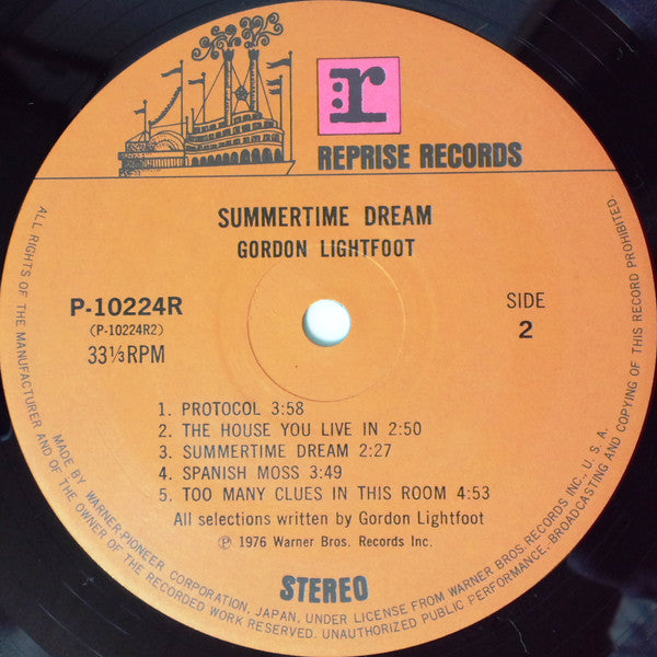 Gordon Lightfoot - Summertime Dream (Vinyl, LP, Album)