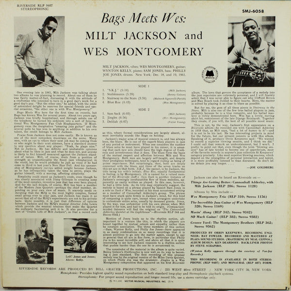 Milt Jackson - Bags Meets Wes! (Vinyl, LP, Album, Reissue, Stereo) Very Good (VG) / Very Good (VG)