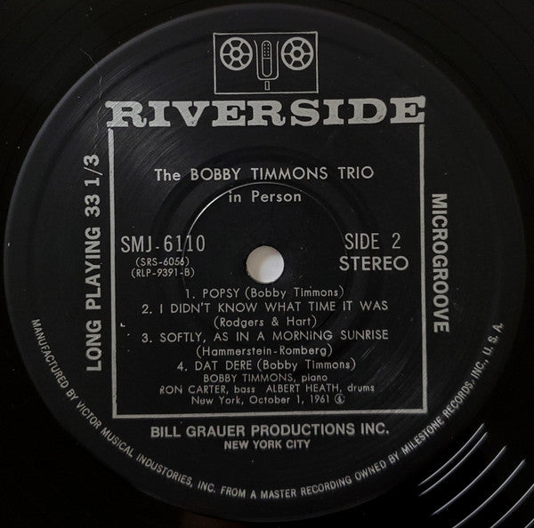 The Bobby Timmons Trio - In Person - Recorded 'Live' At The Village...