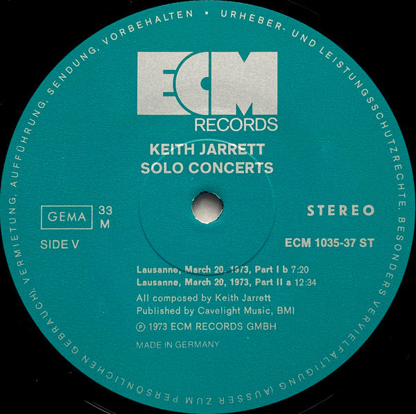 Keith Jarrett - Solo Concerts: Bremen / Lausanne (3xVinyl, Box Set, LP, Album, Stereo) Near Mint (NM or M-) / Near Mint (NM or M-)