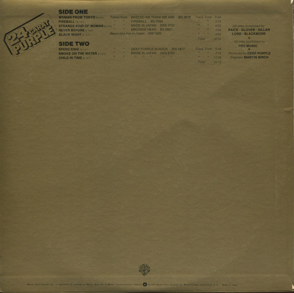 Deep Purple - 24 Carat Purple (Vinyl, LP, Compilation, Limited Edit...