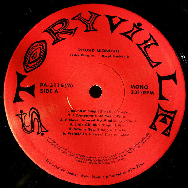 Teddi King - 'Round Midnight (Vinyl, LP, Reissue, Mono) Very Good (VG) / Very Good (VG)