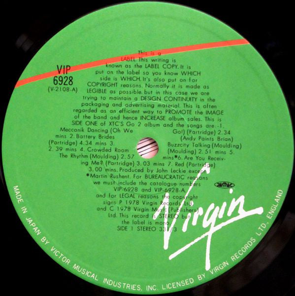 XTC - Go 2 (Vinyl, LP, Album) Very Good (VG) / Very Good Plus (VG+)