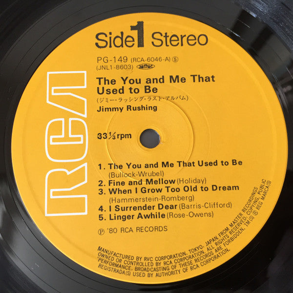 Jimmy Rushing - The You And Me That Used To Be (Vinyl, LP, Album) Very Good Plus (VG+) / Very Good Plus (VG+)