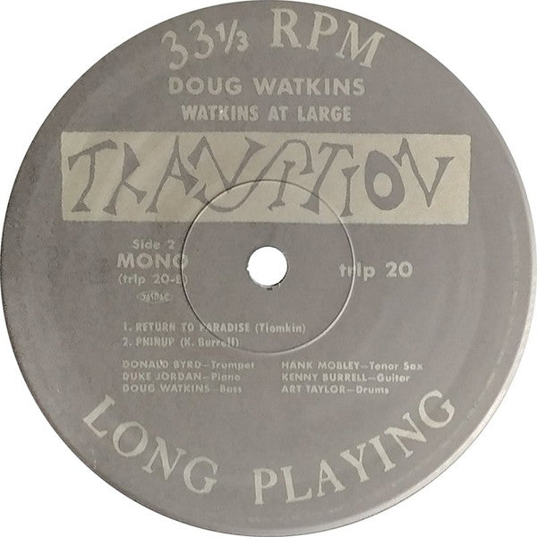 Doug Watkins - Watkins At Large (Vinyl, LP, Album, Limited Edition, Reissue, Mono) Very Good Plus (VG+) / Very Good Plus (VG+)