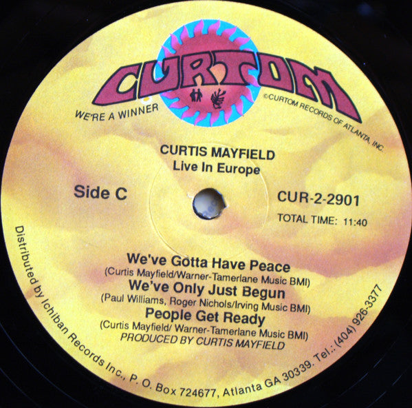 Curtis Mayfield - Live In Europe (2xVinyl, LP, Album) Very Good Plus (VG+) / Very Good (VG)