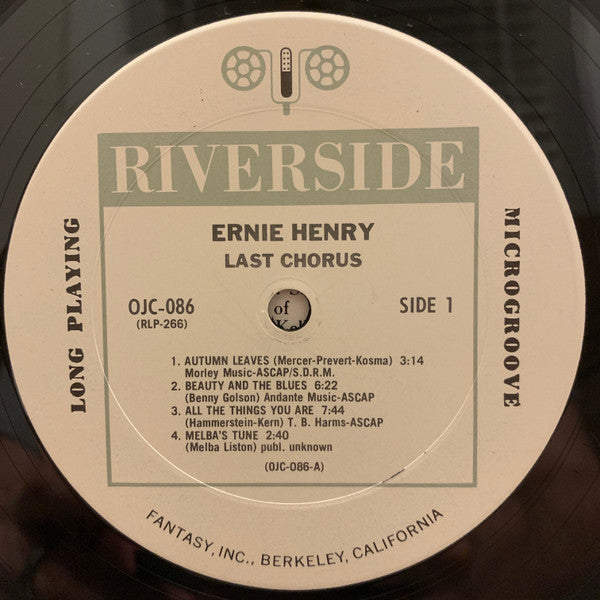 Ernie Henry - Last Chorus (Vinyl, LP, Album, Reissue) Very Good (VG) / Very Good Plus (VG+)