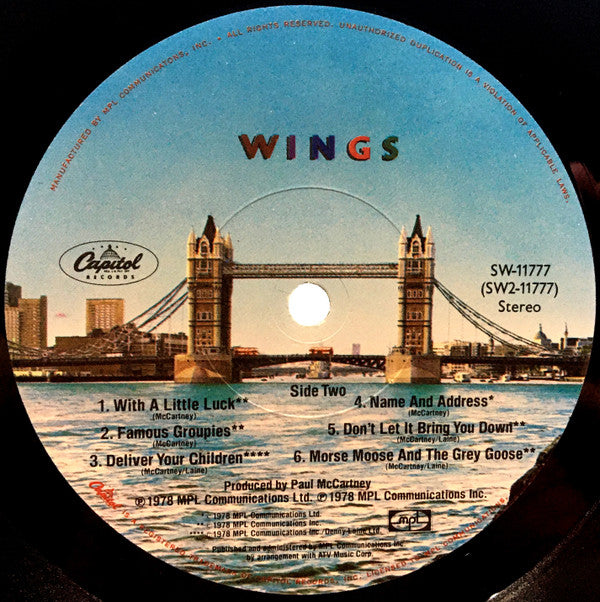 Wings (2) - London Town (Vinyl, LP, Album) Very Good Plus (VG+) / Very Good (VG)