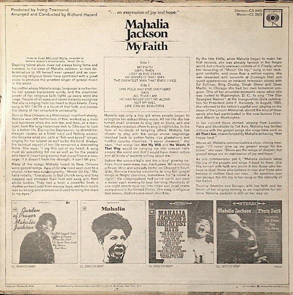 Mahalia Jackson - My Faith (Vinyl, LP, Album, Reissue, Stereo) Very Good Plus (VG+) / Very Good Plus (VG+)