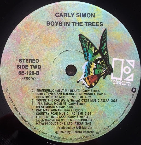 Carly Simon - Boys In The Trees (Vinyl, LP, Album) Very Good Plus (VG+) / Very Good (VG)