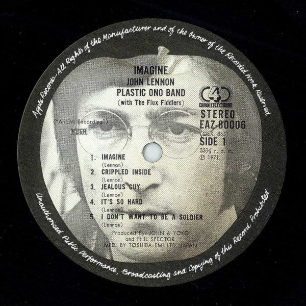 John Lennon - Imagine (Vinyl, LP, Album, Quadraphonic) Very Good (VG) / Fair (F)