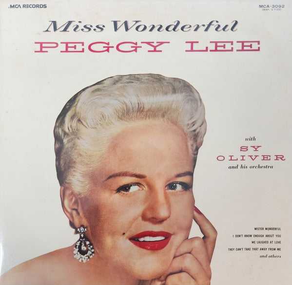 Peggy Lee - Miss Wonderful (Vinyl, LP, Album, Mono) Very Good Plus (VG+) / Very Good (VG)